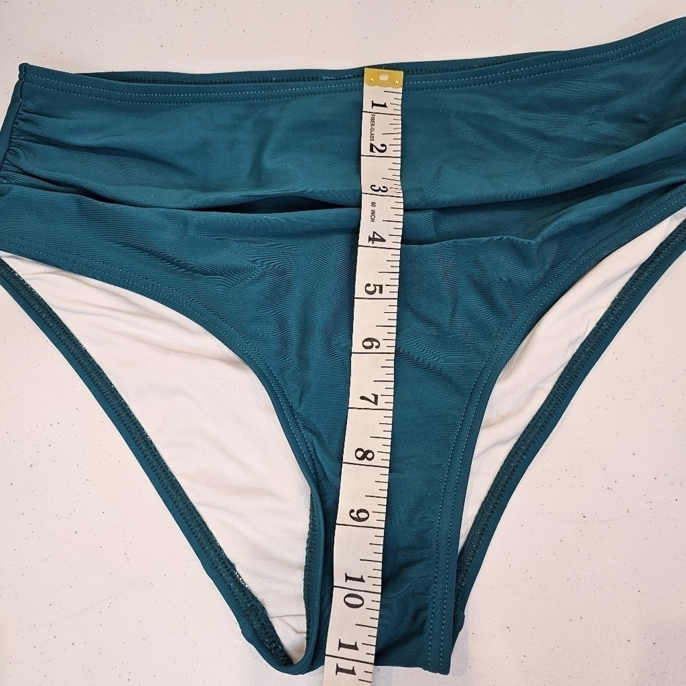 Charmo Bikini Womens Size Medium Large Teal Swimsuit Rouched Summer Beach - Picture 7 of 8